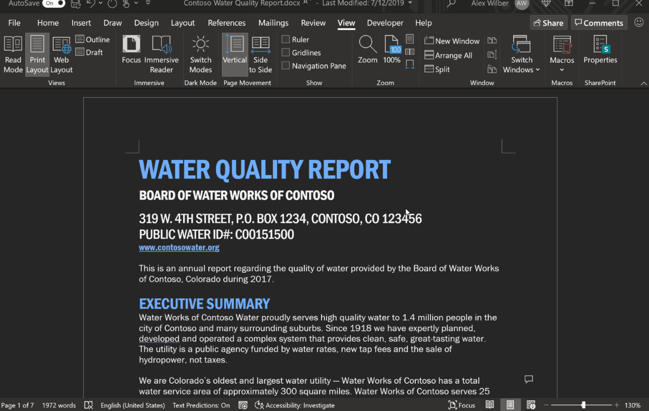 Microsoft Word で文書のダークモード化が可能に Office Insider でテスト開始 窓の杜