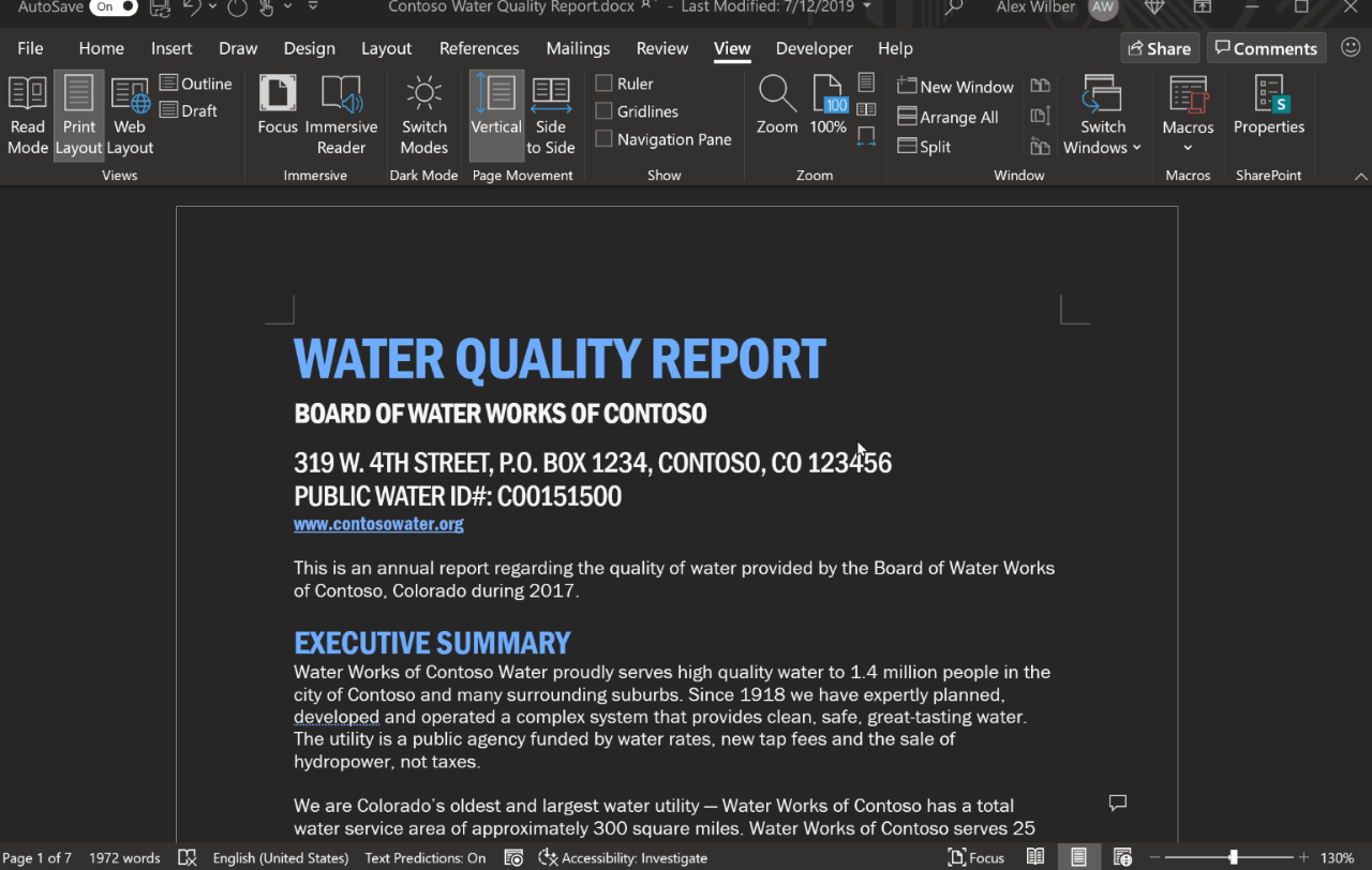 Microsoft Word」で文書のダークモード化が可能に ～u201cOffice Insider 