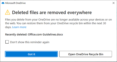 Onedrive からファイルを削除するとどうなる ダイアログを刷新してわかりやすく 窓の杜