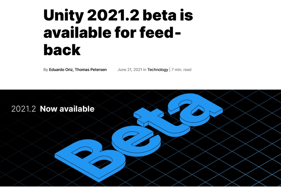 3Dゲーム開発環境「Unity」v2021.2 betaが公開 ほか - ダイジェストニュース - 窓の杜
