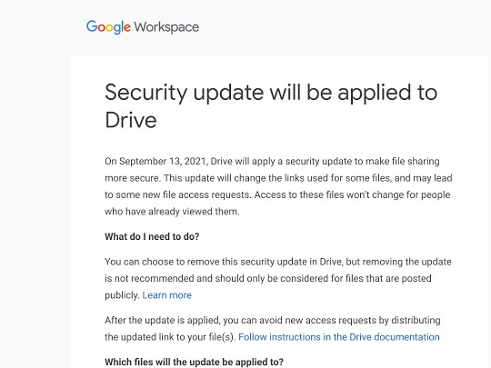 Google ドライブ のファイル共有リンクの安全性が向上 ただし一部urlに影響も 窓の杜