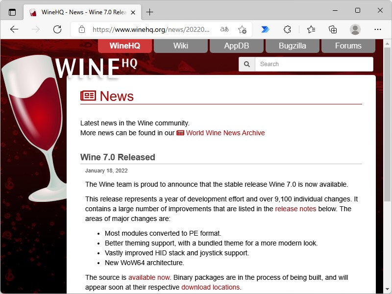 [B! Wine] 「Wine 7.0」が正式リリース ～新しいWoW64アーキテクチャーなどを導入／Linux環境などでWindowsの ...