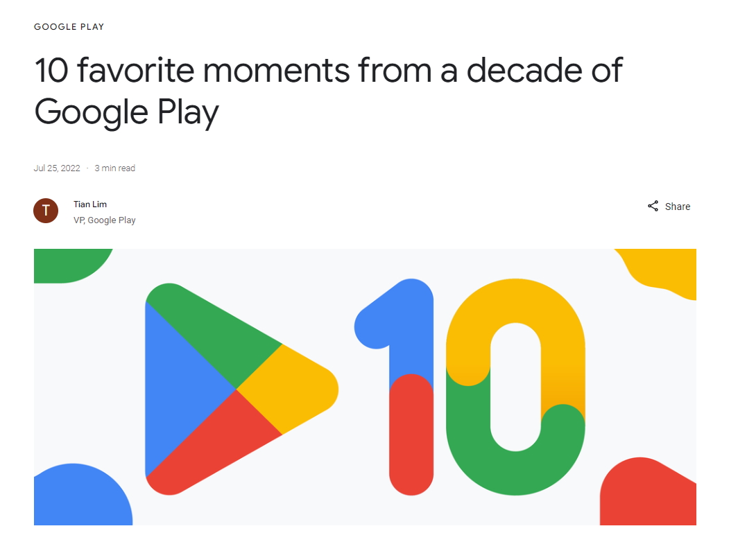 Google Play」が10周年でポイント10倍キャンペーン開催 ほか