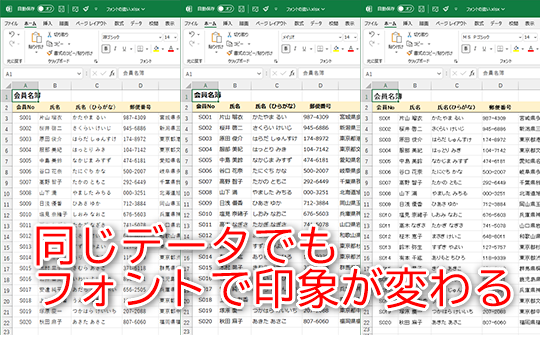 Excel】資料の印象はフォントで変わる！ 同じゴシック体でもケース