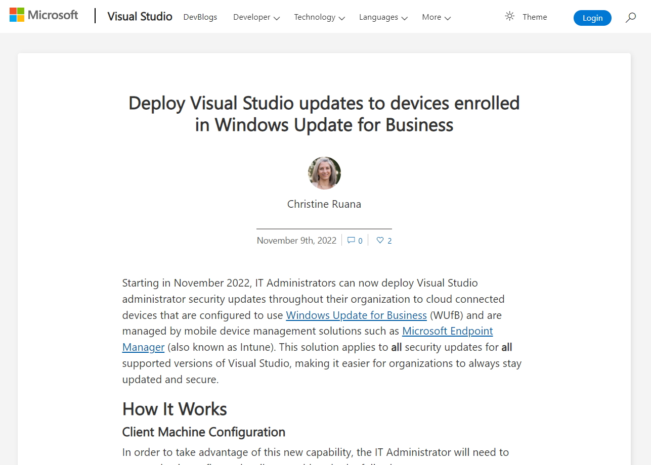 Visual Studio」の更新プログラムを「Windows Update for Business」で展開可能に ほか - ダイジェストニュース  - 窓の杜