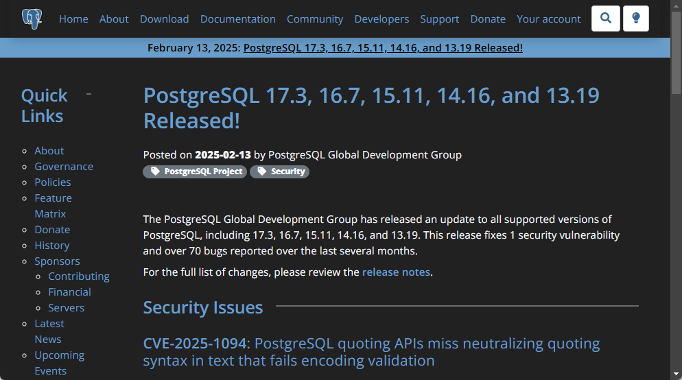 オープンソースの高機能SQLデータベース「PostgreSQL」にセキュリティ オープンソースの高機能SQLデータベース「PostgreSQL」にセキュリティ