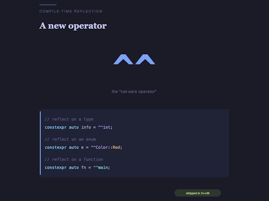 C++言語に「ネコミミ」演算子!? かわいい顔して強力なメタプログラミング機能を提供／「C++26」で導入へ【やじうまの杜】