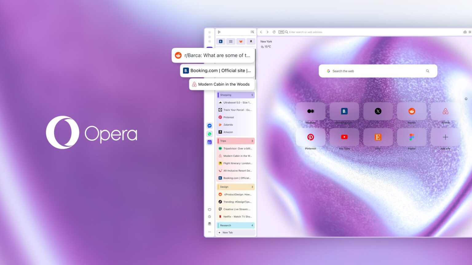 「Opera」に垂直タブが実装 ~「Google レンズ」統合も強化/タブの視認性を向上しつつ、縦方向の表示領域を広げる