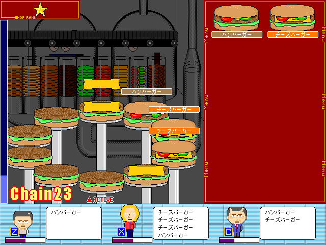 バーガーメーカー 材料を組み合わせて注文されたハンバーガーを作るパズルゲーム 窓の杜