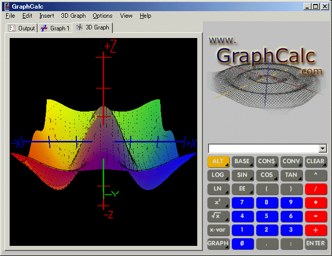 Graphcalc 二次元 三次元グラフ作成ソフト 窓の杜